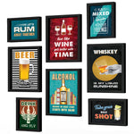 Bar, Rum, Whisky, Beer, Wine, Vodka (Set of 8)