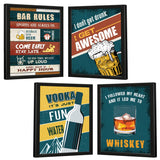 Bar, Rum, Whisky, Vodka (Set of 4)