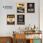 Bar, Rum, Whisky,  Beer (Set of 4)