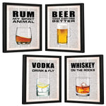 Bar, Rum, Whisky, Vodka, Beer (Set of 4)