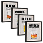 Bar, Rum, Whisky, Vodka, Beer (Set of 4)