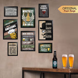 Bar Beer Whiskey Quotes (Set of 8)